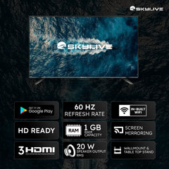 Skylive 80 cm (32 inches)Bezel-Less Smart Android TV (SL32PRO) SL4000 (2024 Model)