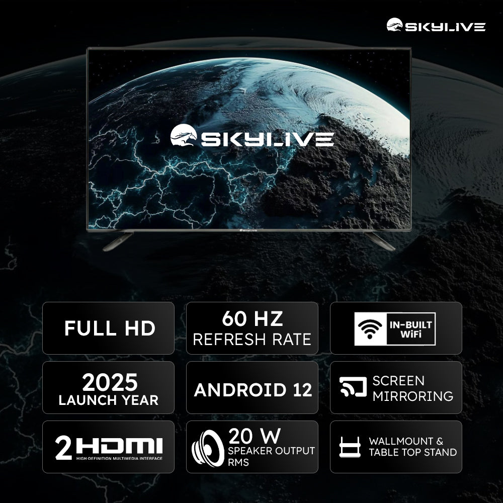 Skylive 109.22 cm (43 inches) Bezel-Less FHD Android LED TV (SL43S)(SL6300SQLD) (2024 Model)