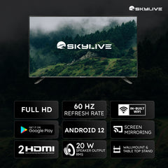 Skylive 101.6 cm (40 inches) Bezel-Less Full HD Smart Android LED TV (SL40S) SL5000 (2024 Model)