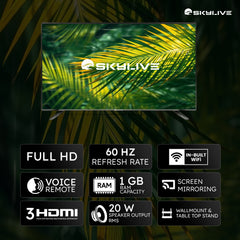 Skylive 101.6 cm (40 inches) Bezel-Less FHD AndroidLED TV (SL40PROV) With Voice command Remote SL5000 (2024 Model)