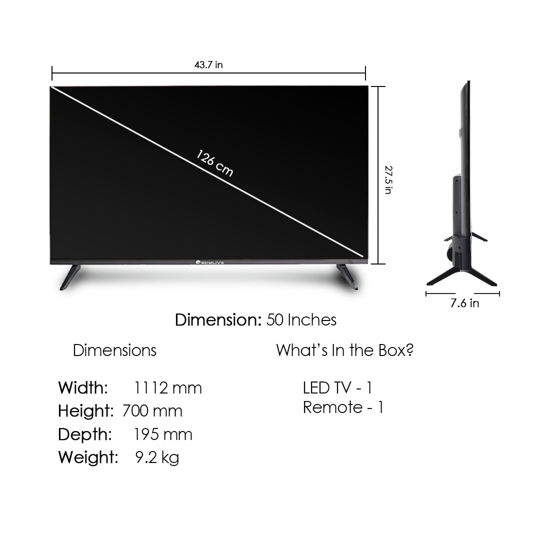 Skylive 127 cm (50 inches) UHD Smart Android LED TV (SL50PROV) With voice command remote (2024 Model)