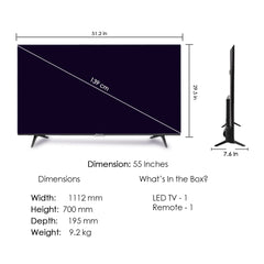 Skylive 139.7 cm (55 inches) UHD Smart Android LED TV (SL55PROV) With voice command remote (2024 Model)