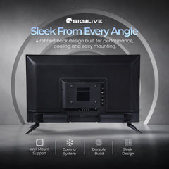 Skylive 80 cm(32 inches) Full HD Smart  TV , Dynamic Contrast,  & 20W Speakers / Stereo Sound / 2.4GHZ Wifi / Multiple Connectivity / Bazel less Smart tv
