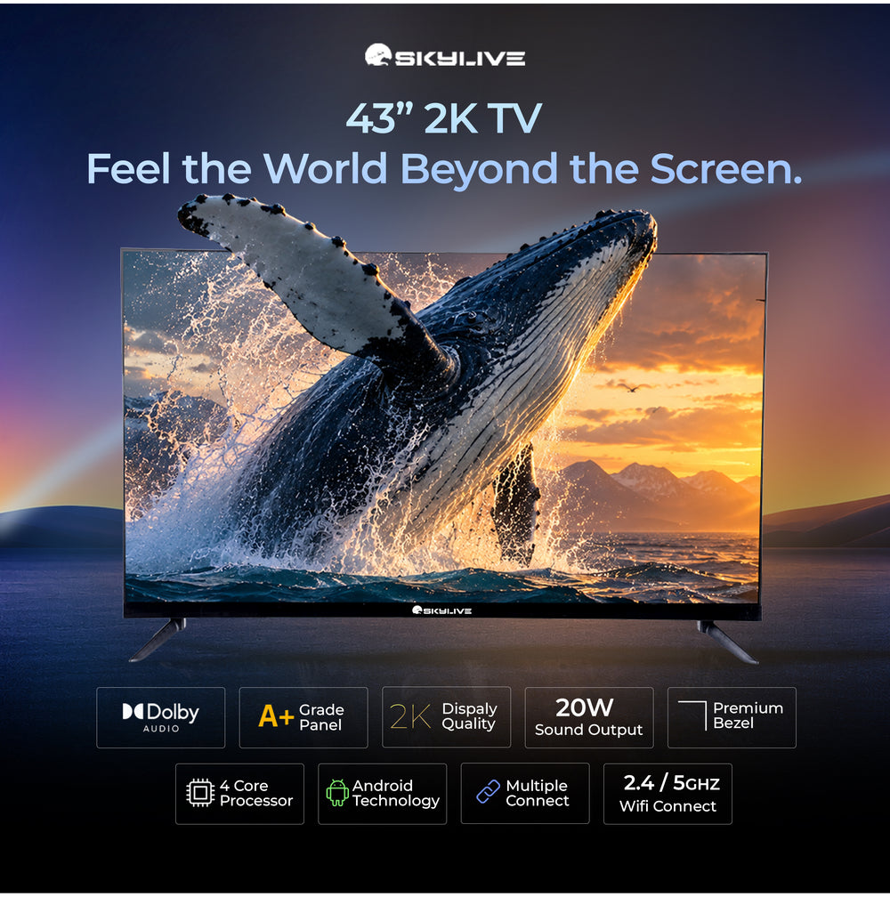Skylive 109.22 cm (43 inches) HD Smart TV – Web Os Led TV , 2K Display Quality , Dual-Band Wi-Fi & Voice-Control Remote / Seamless Connectivity