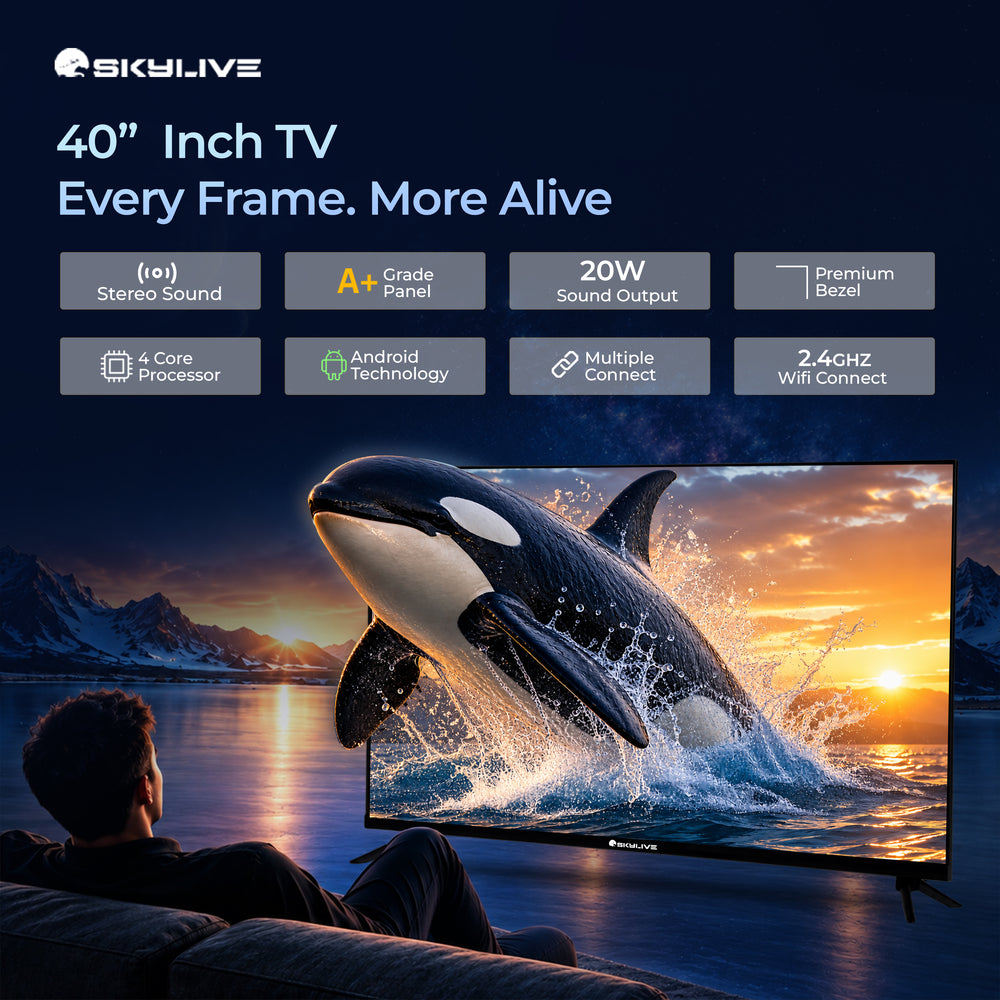 Skylive 101.6 cm (40 inches) Full HD Smart TV | Bezel-Less LED Screen, Bluetooth, Wi-Fi & Voice Remote / Android Technology / Wide Viewing Angle