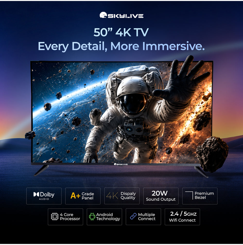 Skylive 127 cm (50 inches) Smart WebOS LED TV – 4K UHD Display with Superior Contrast / Premium Panel / Cinematic Sound / Multiple Input Options