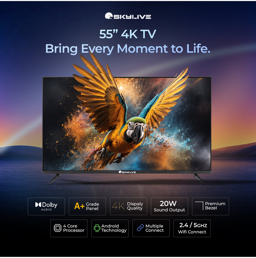 Skylive 139.7 cm (55 inches) UHD Smart TV / WebOS Led TV / High Resolution 4K Display with Richer Colors / 4 Core Performance / Wide Angle Viewing