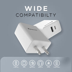 Skylive Wall Charger SLWCQP054 With White USB & White Port